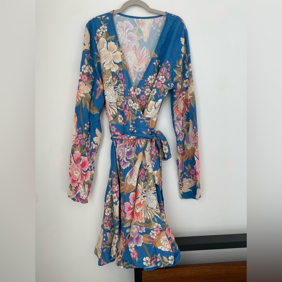 Spell blue skies mini wrap dress - Picture 4 of 11